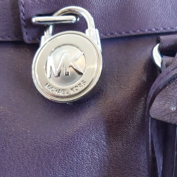 Michael Kors Purple Large Hamilton Satchel - Picture 4 of 4